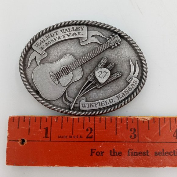 Acoustic Guitar 1998 Belt Buckle Walnut Valley Festival 27th Winfield KS Music - Picture 3 of 8